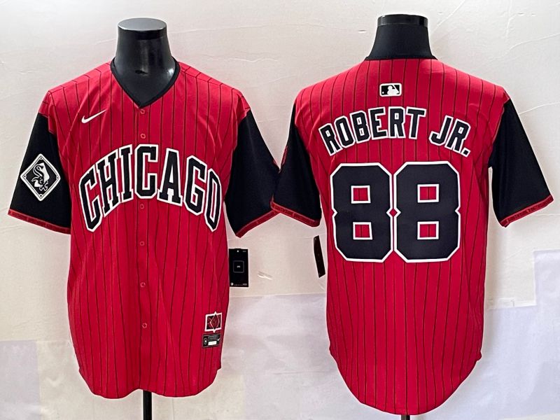 Men 2025 Chicago White Sox #88 Robert jr Red Joint Name Nike MLB Jersey style 101